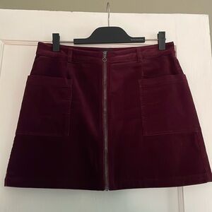 1. State burgundy corduroy mini skirt 8